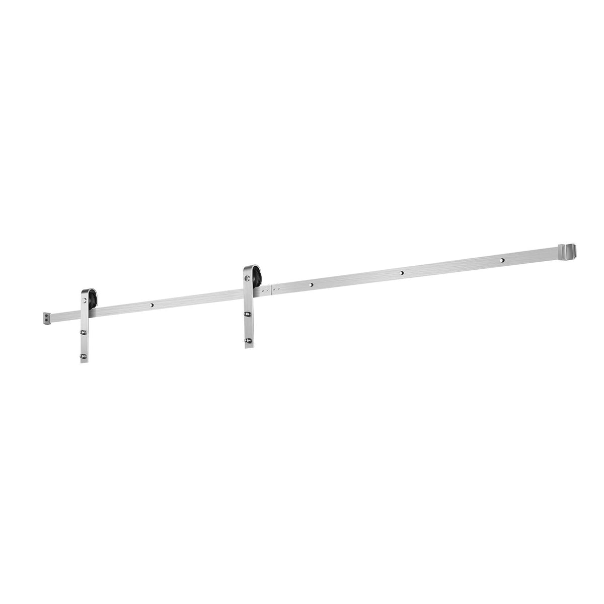 8FT Sliding Barn Door Hardware Kit, 330 LBS Weight Capacity, Compatible with 42 to 48 Inches Width & 1-3/8 to 1-3/4 Inches Thickness Single Sliding Barn Door, Durable Track & J-shape Roller