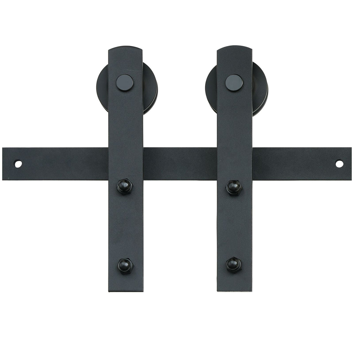8FT Sliding Barn Door Hardware Kit, 330LBS Loading Heavy Duty Barn Door Track Kit for Single Door, Fit 3.7-4.3FT Wide and 1.3"-1.8" Thick Door Panel, with Smooth & Silent Pulley (I Shape)