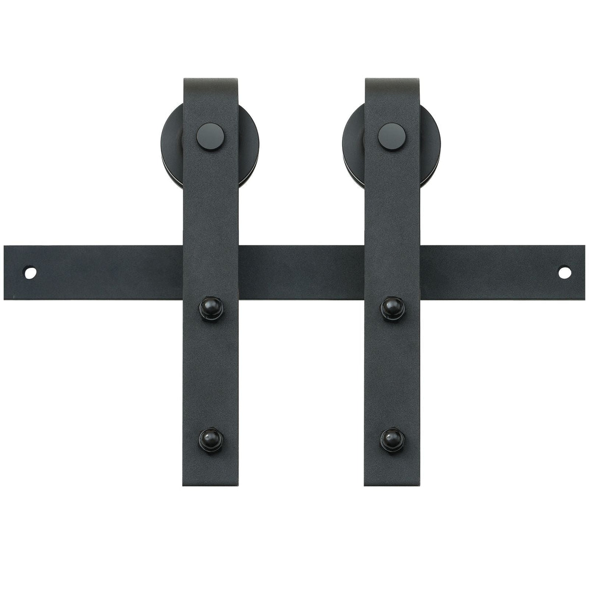 8FT Sliding Barn Door Hardware Kit, 330LBS Loading Heavy Duty Barn Door Track Kit for Single Door, Fit 3.7-4.3FT Wide and 1.3"-1.8" Thick Door Panel, with Smooth & Silent Pulley (J Shape)