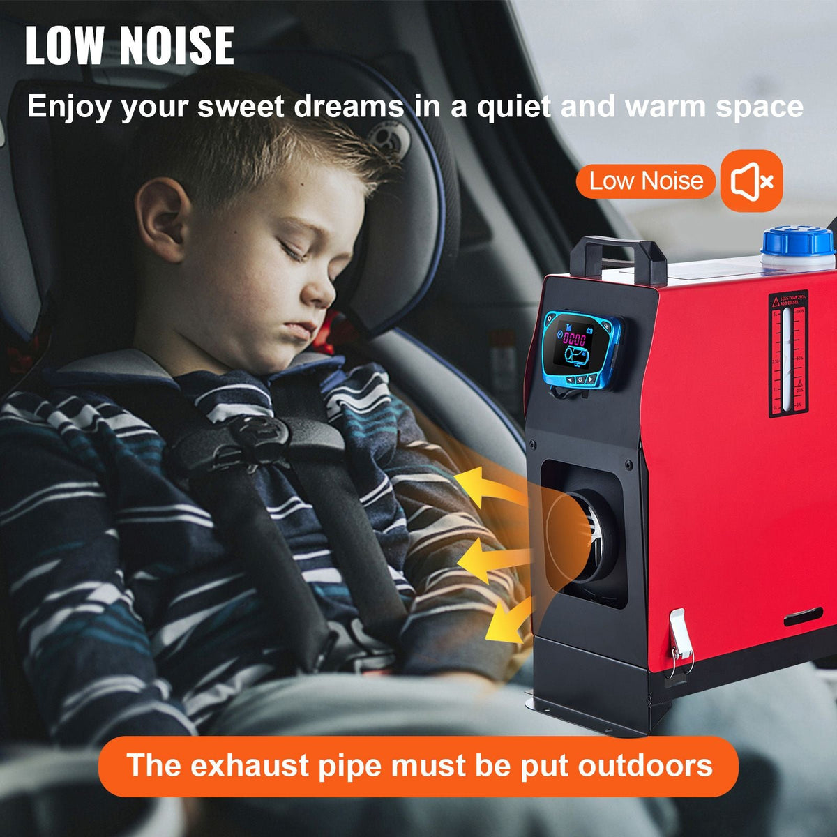 8KW Diesel Air Heater Muffler Diesel Heater 12V 8000W Diesel Parking Heater Remote Control Remote Control with LCD Switch for Car Bus Trucks Motorhome and Boats