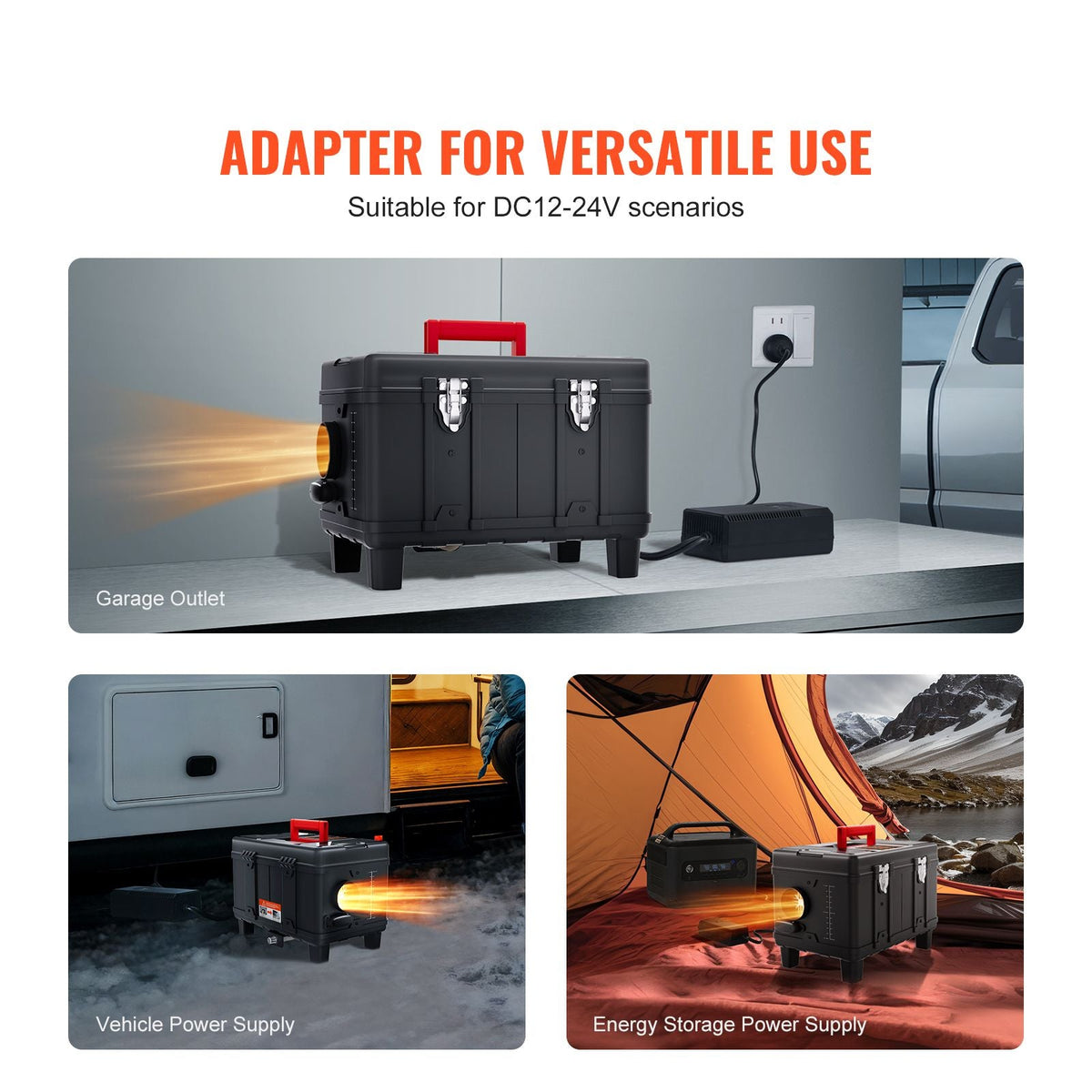 8KW Diesel Heater, 12V/24V All in One Diesel Air Heater, with Bluetooth APP Control, Remote Control and Display Screen, CO Alarm, Fast Heating Portable Diesel Heater for Vehicles and Garage