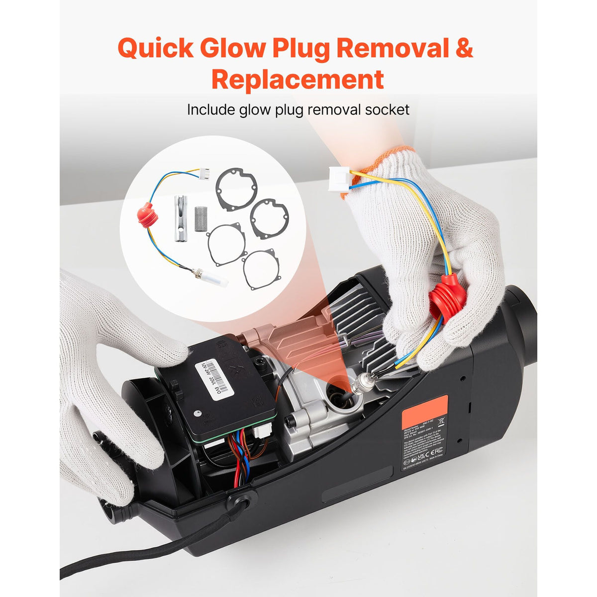 8V Glow Plug Repair Kit, Glow Plug Heater Repair Parking Heater Maintenance Kit with Atomization Mesh, Compatible with 5KW 8KW Diesel Air Heaters Models, Diesel Heaters Parts for Car Truck