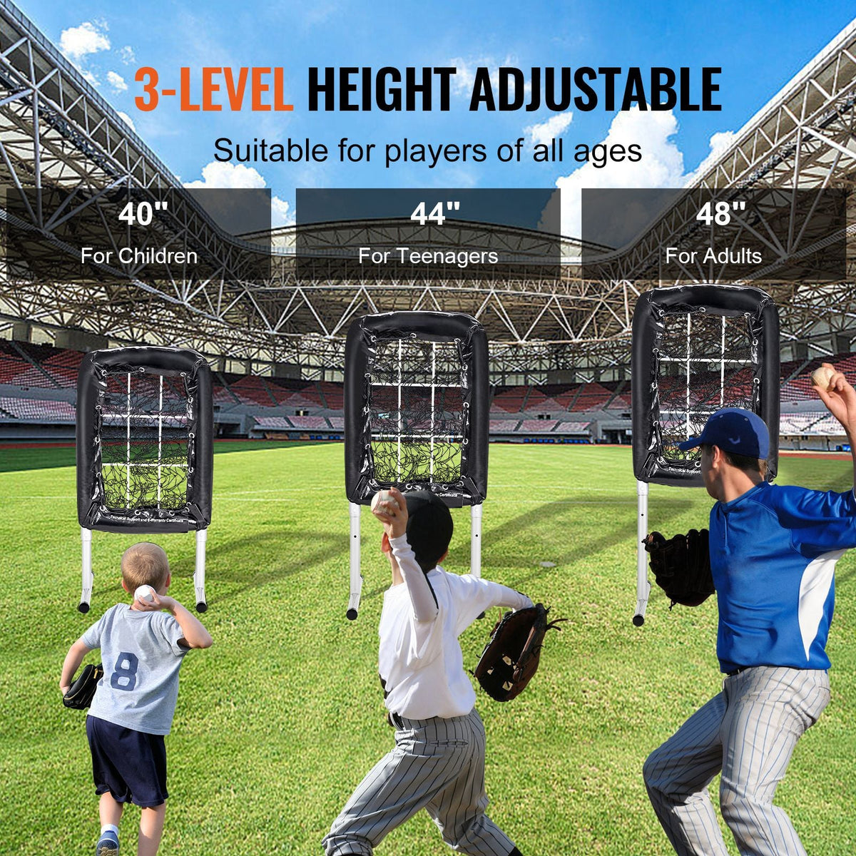 9 Hole Baseball Net, 21"x29" Softball Baseball Training Equipment for Hitting Pitching Practice, Heavy Duty Height Adjustable Trainer Aid with Strike Zone & 4 Ground Stakes, for Youth Adults