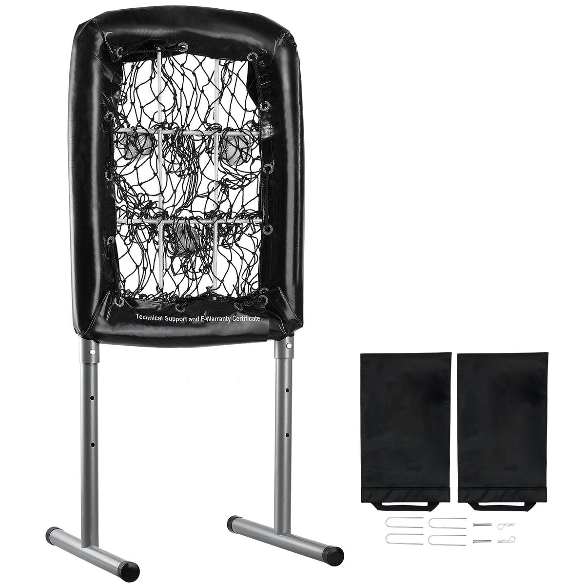 9 Hole Baseball Net, 21"x29" Softball Baseball Training Equipment for Hitting Pitching Practice, Heavy Duty Height Adjustable Trainer Aid with Strike Zone & 4 Ground Stakes, for Youth Adults