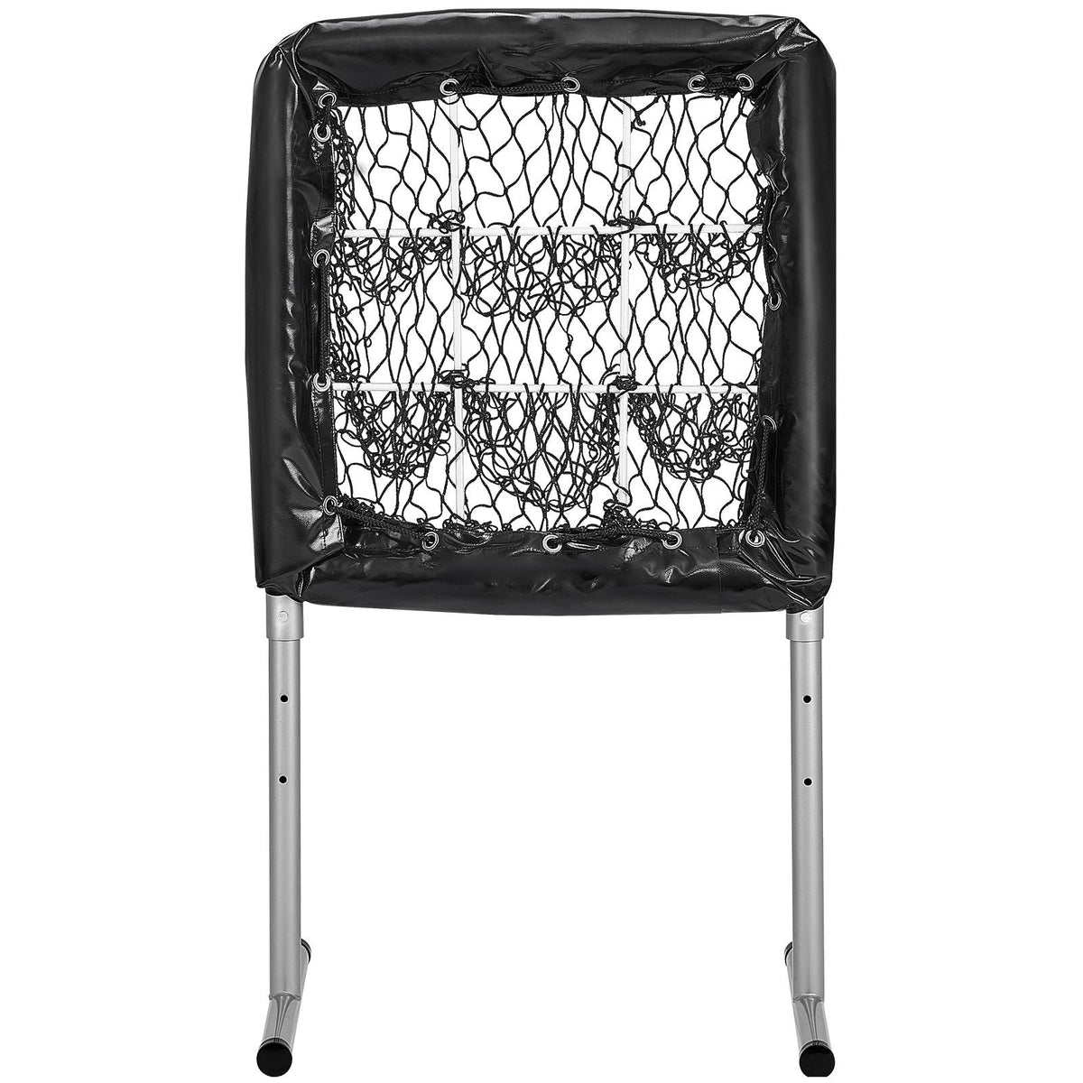 9 Hole Baseball Net, 28"x27" Softball Baseball Training Equipment for Hitting Pitching Practice, Heavy Duty Height Adjustable Trainer Aid with Strike Zone & 4 Ground Stakes, for Youth Adults