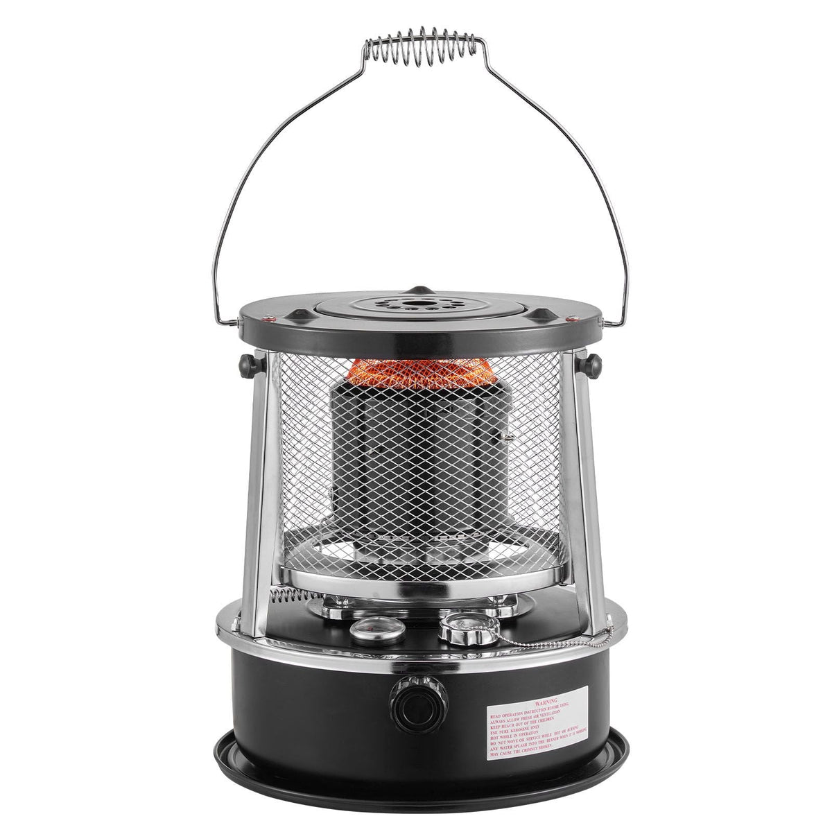 9000 BTU Portable Kerosene Heater & Stove, 2 in 1 Non-Electric Indoor Outdoor Heater with Adjustable Height & Flame & Easy Storage,for Camping, Hunting, Cooking, Home, Garage, Black