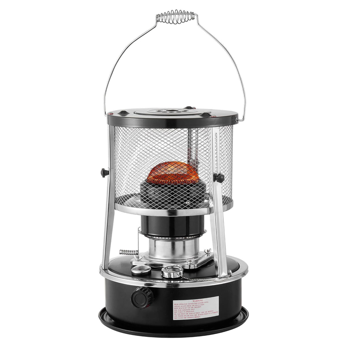 9000 BTU Portable Kerosene Heater & Stove, 2 in 1 Non-Electric Indoor Outdoor Heater with Adjustable Height & Flame & Easy Storage,for Camping, Hunting, Cooking, Home, Garage, Black