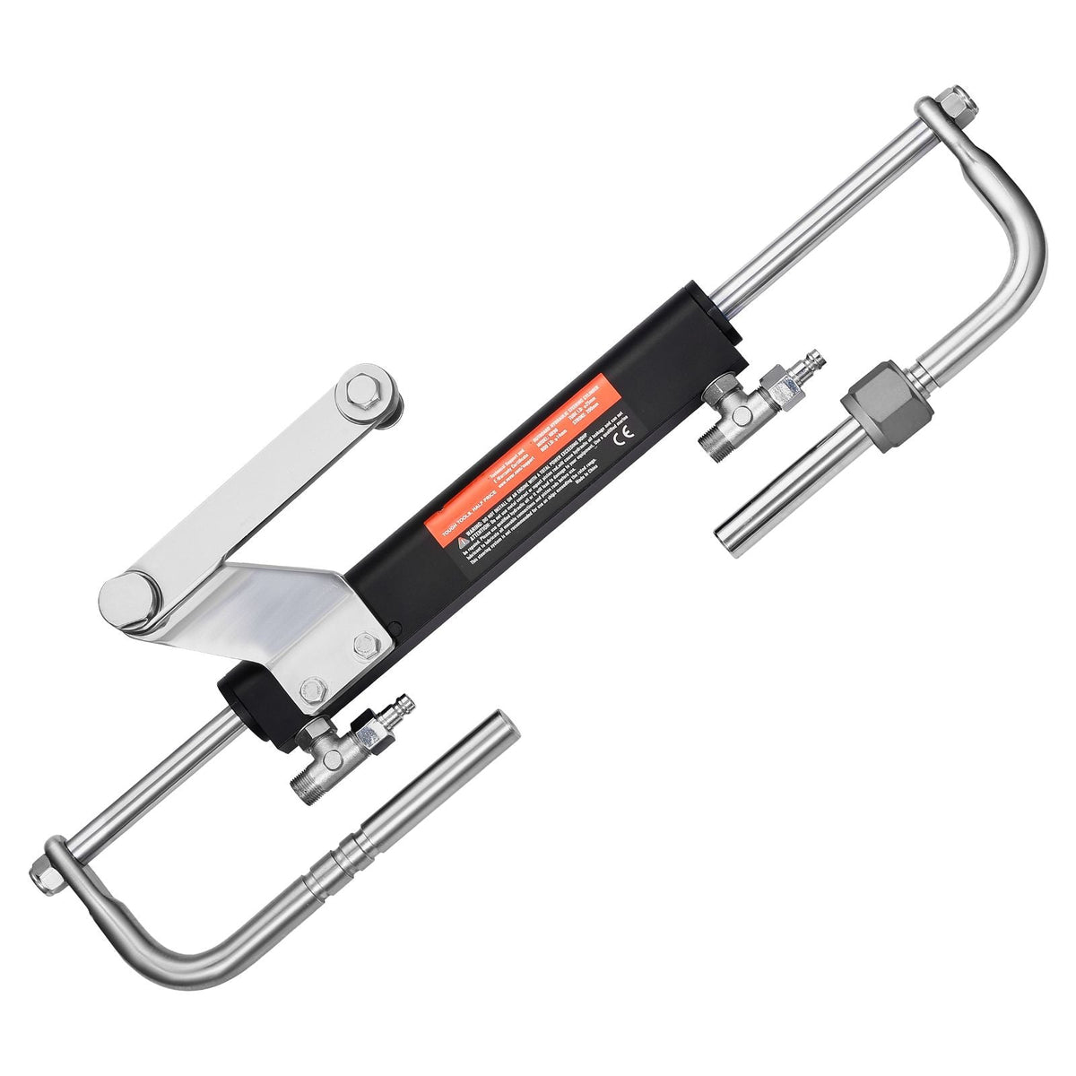 90HP Hydraulic Outboard Steering Kit, Marine Boat Hydraulic Steering System with 13.5-inch Steering Wheel, Helm Pump, Hydraulic Cylinder & 2PCS 26FT Hoses for Single Station Single-Engine Boats