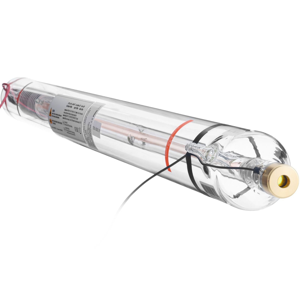 90W CO2 Laser Tube, 49.2 in (1250 mm) Length, 3.1 in (80 mm) Dia Borosilicate Glass Laser Cutter Tube with Metal Head, 10,000hr Wires Preconnected for Laser Engraver Engraving Cutting Machine