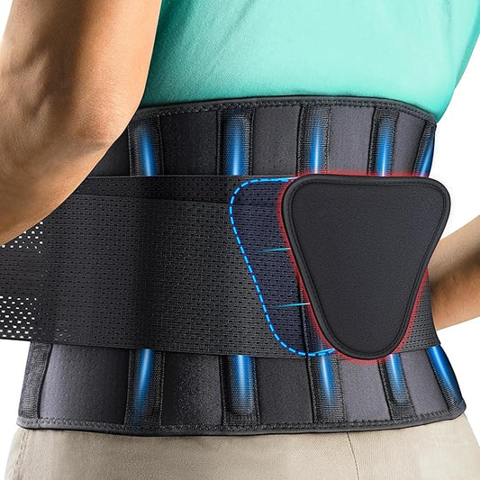 FEATOL Back Brace for Lower Back Pain, Breathable Back Support Belt for Women & Men with Lumbar Pad, Lumbar Support Belt for Heavy Lifting & Work, Sciatica, Scoliosis 3XL (Waist Size:54''-63'')