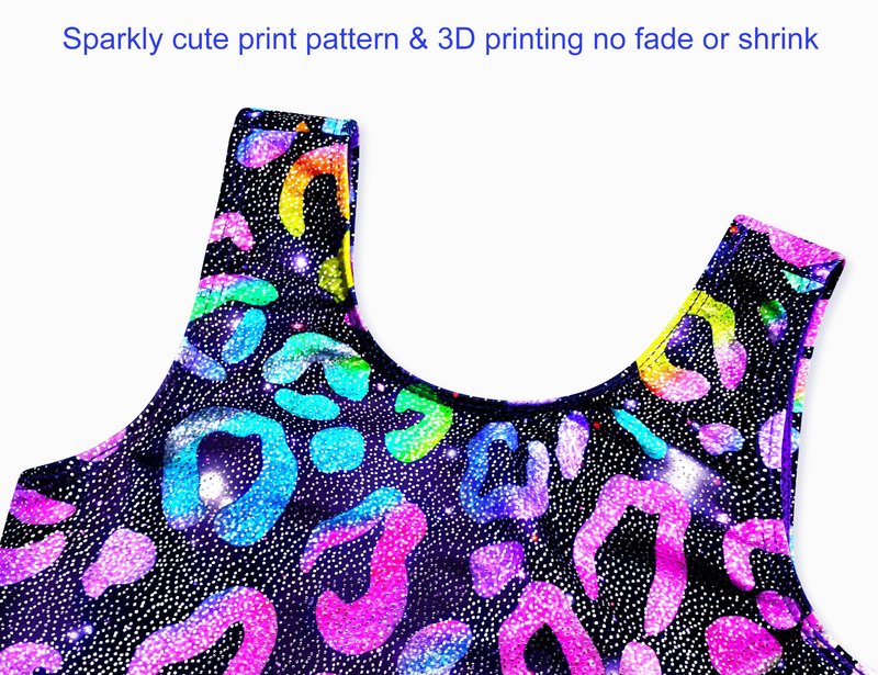 Domusgo Girls Gymnastics Leotards Size 2t 3t One Piece Sleeveless Gold Leopard Tumbling Outfits