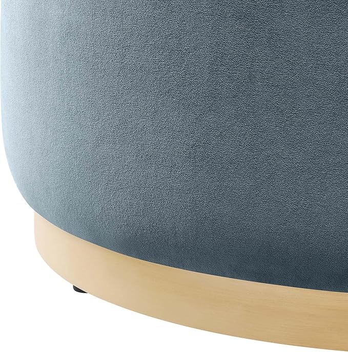 Modway Large 29" Round Performance Velvet Upholstered Upholstered Ottoman