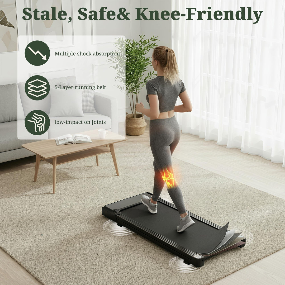 Walking Pad Treadmill, 3 in 1 Portable Under Desk Treadmills for Home Small Space, Quiet Compact Folding Treadmill with Remote Control, 320 LBS Capacity