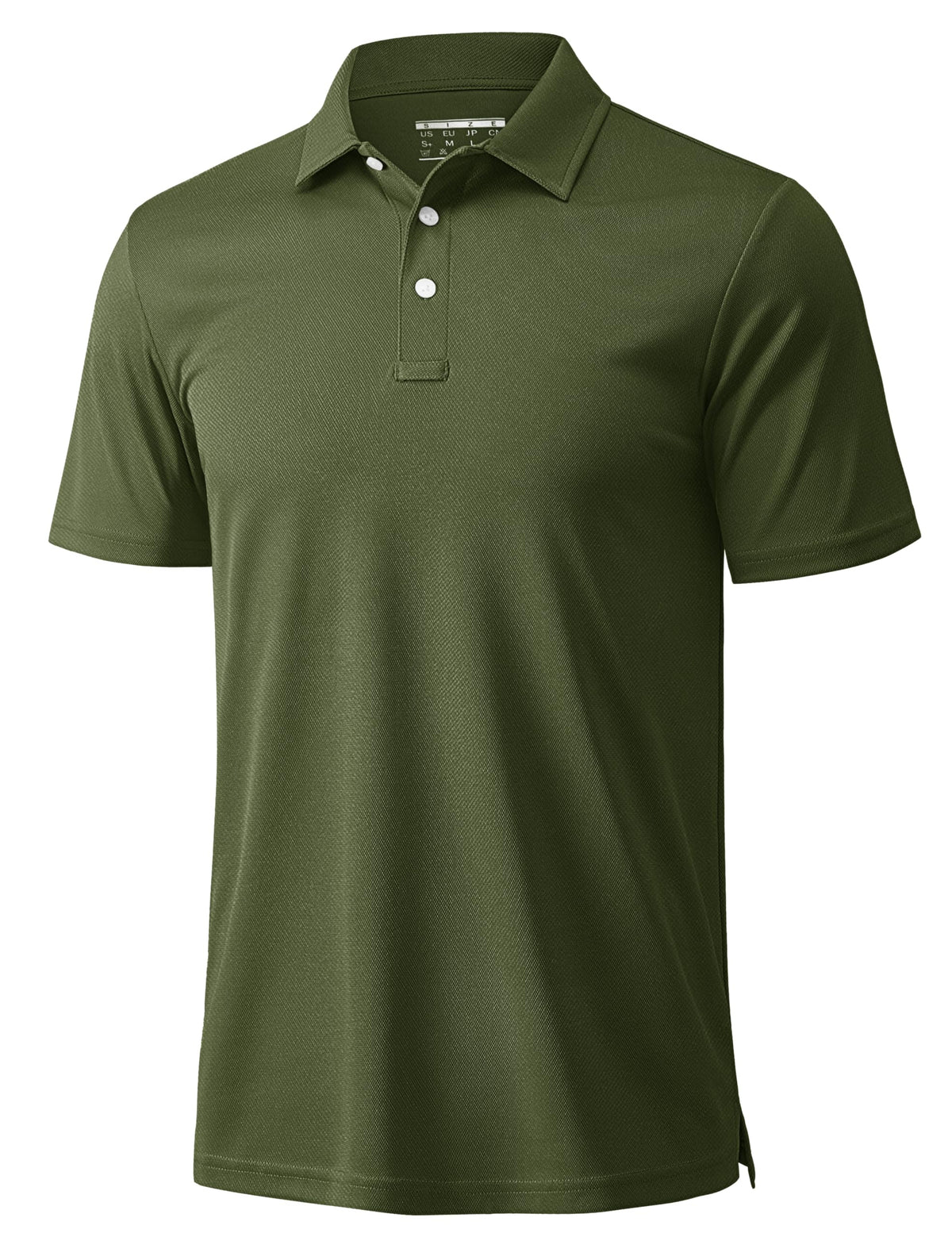 MAGCOMSEN Polo Shirts for Men Dry Fit Lightweight Active Golf Polos Short Sleeve Moisture Wicking Collared Shirt Army Green