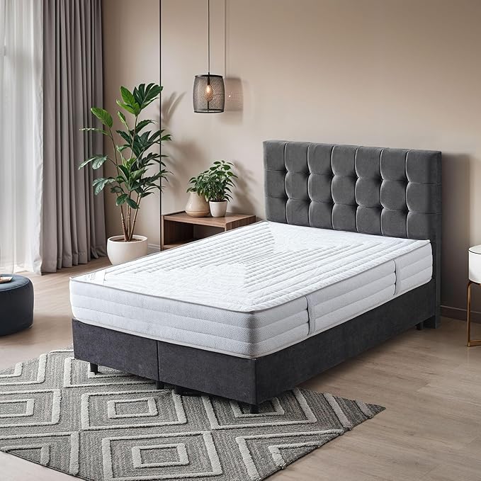 Ottomanson Twin 11" Safari Firm Hybrid Mattress - Made in USA - Unyielding Support & Durability - Individually Pocketed Coils & CertiPUR-US Foam - Fiberglass-Free - Bed in a Box