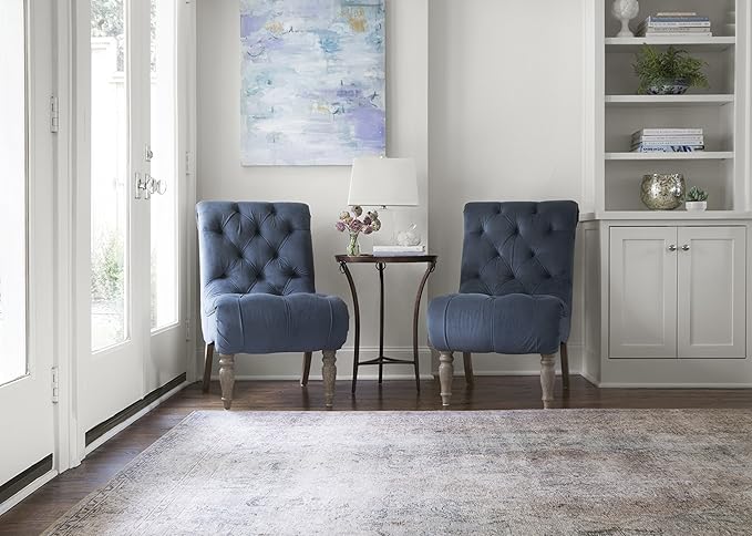 Loloi Loren Collection LQ-04 Silver/Slate 7'-6" x 9'-6" Area Rug