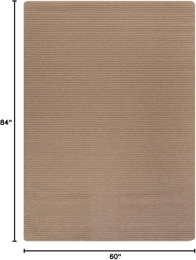 Non Slip Beige Solid Rubber Back Thing Rug for Living Room 5x7 Area Rugs for Kitchen, Rugs for Bedroom, Stain Resistant Easy Cleaning Non Shedding Carpet Beige 5 x 7