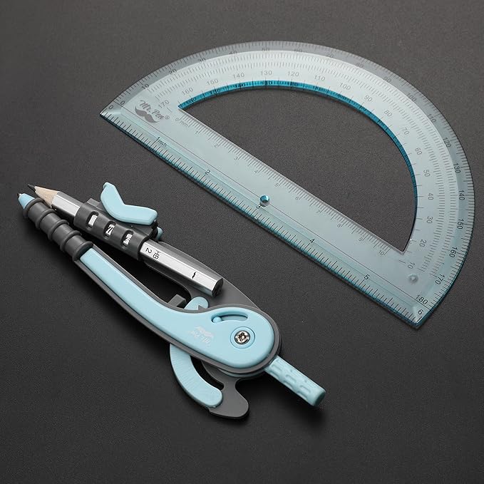 Mr. Pen- Compass and Protractor Set, Math Compass for Geometry and Drawing