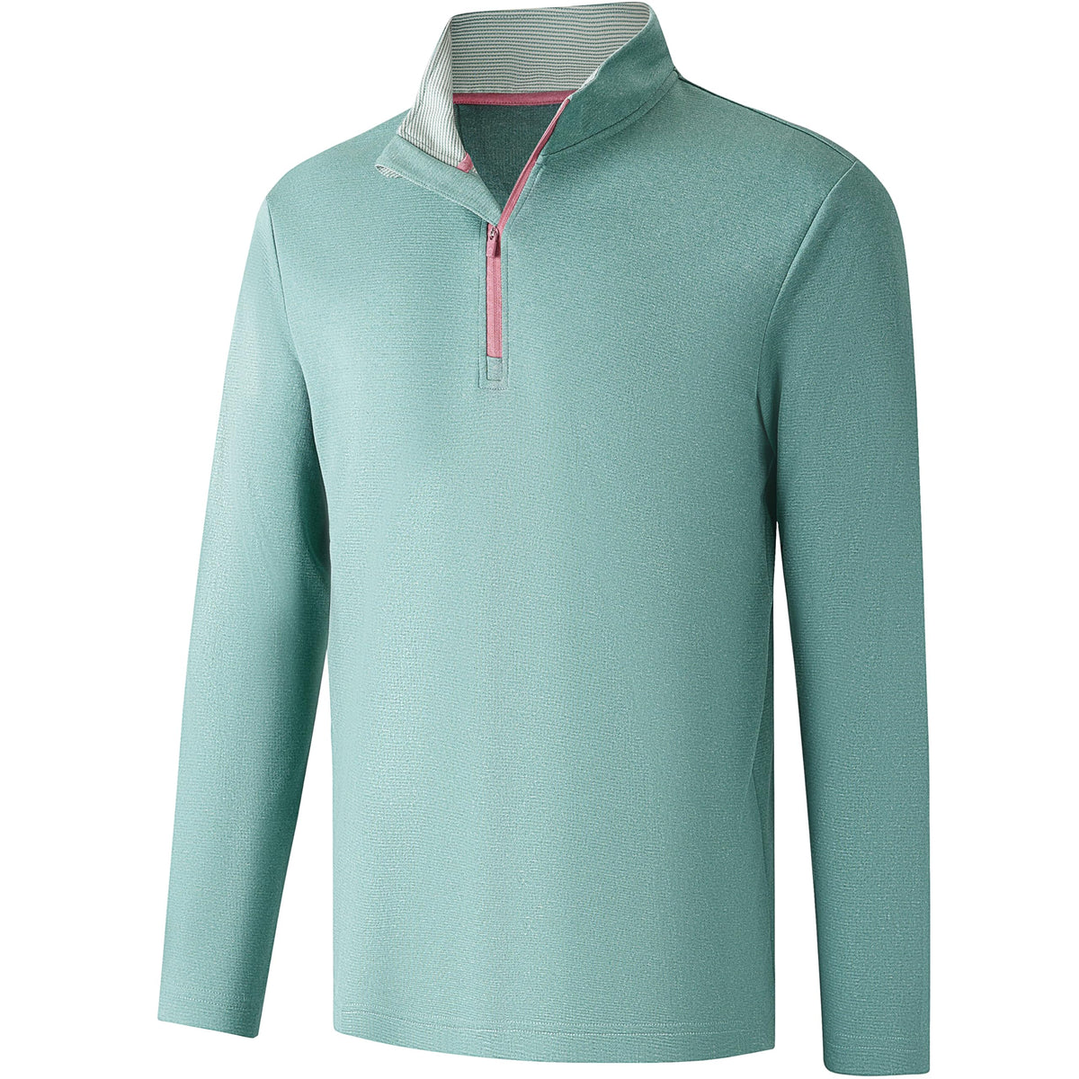FT FENTENG Quarter Zip Pullover Men Performance, Moisture Wicking Heather Golf Pullovers Sports 1/4 Zip Pullover Mens Sweatshirt, L