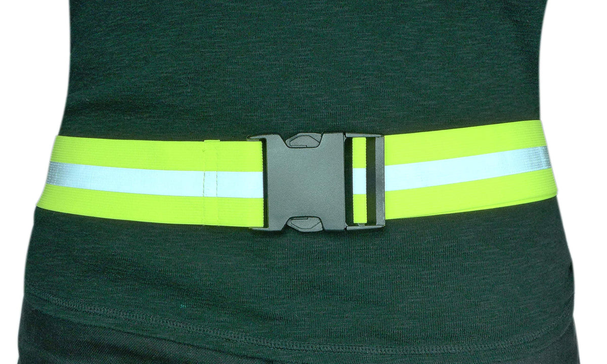 Endura Max Reflectives Reflective Elastic Belt or Sash, Military Heritage Style Glow Belt, Running Walking Motorcycling, Adjustable (Lime Green Ultralight, Regular)