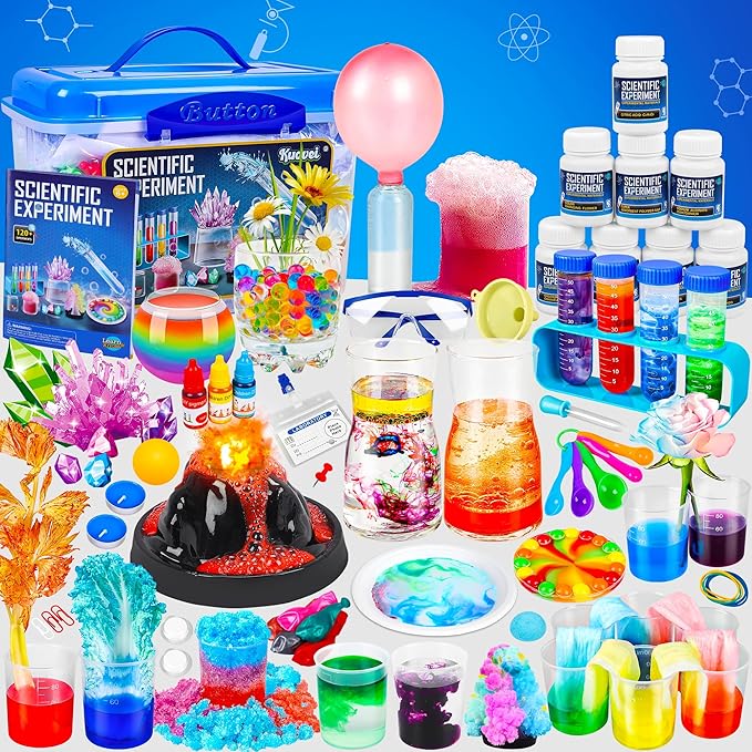 Kuovei Science Kit for Kids,120 Science Lab Experiments,Scientist Costume Role Play STEM Educational Learning Scientific Tools,Birthday Gifts and Toys for 6 7 8 9 10-12 Years Old Boys Girls Kids