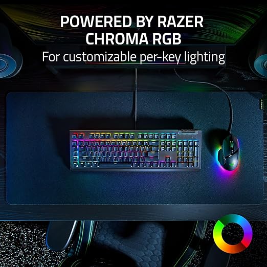 Razer BlackWidow V4 X Mechanical Gaming Keyboard: Yellow Switches Linear & Silent - 6 Macro Keys - Chroma RGB - Doubleshot ABS Keycaps - Roller & Media Keys - Snap Tap