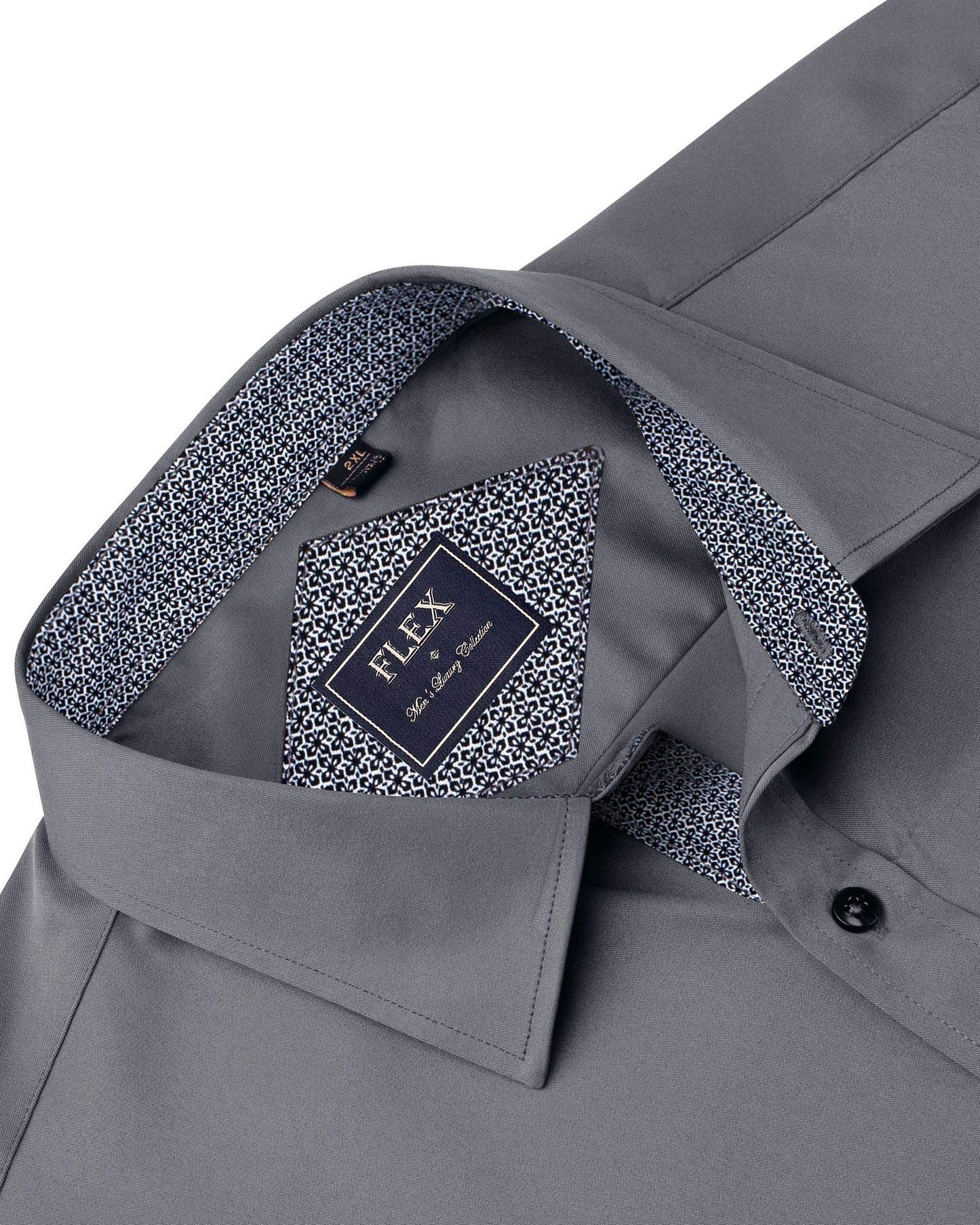 J.VER Men's Casual Long Sleeve Stretch Dress Shirt Wrinkle-Free Regular Fit Button Down Shirts Grey Small