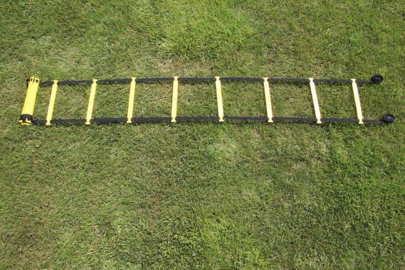 Sportime Agility Ladder Single Wide Rungs, 29-1/2 Feet x 16-1/2 Inches, Yellow/Black