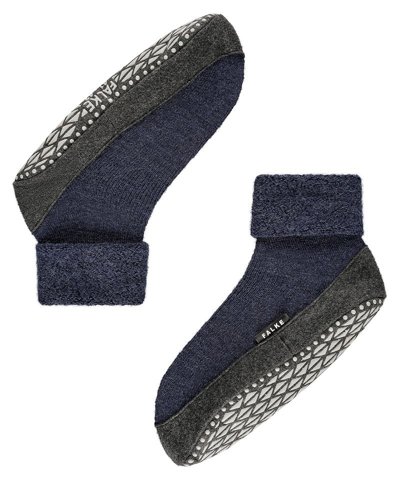 FALKE Men's Cosyshoe Slipper Socks, Blue (Dark Blue 6680), 9.5-10.5