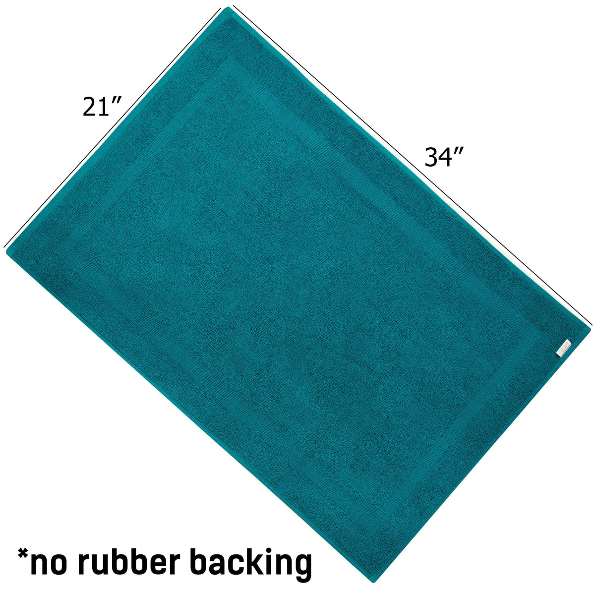 COTTON CRAFT Bath Tub Mats - 4 Pack 100% Cotton Ultra Absorbent Low Lint Plush Heavyweight 1000 GSM Luxury - Hotel Spa Shower Bathroom Towel Rug Step Out Floor Mat - Not a Bathroom Rug - 21x34 - Teal