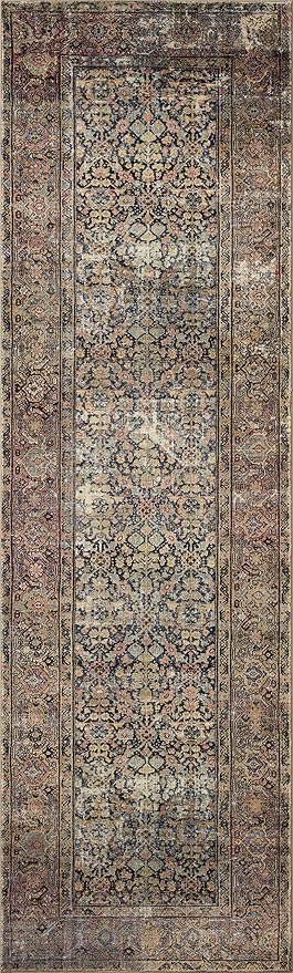 Loloi Amber Lewis Morgan Collection MOG-03 Denim/Multi 2'-3" x 9'-6" 38" Thick Runner Rug feat. CloudPile, Neutral, Room Décor, Vintage Inspired, Livingroom, Bedroom, Dining Area