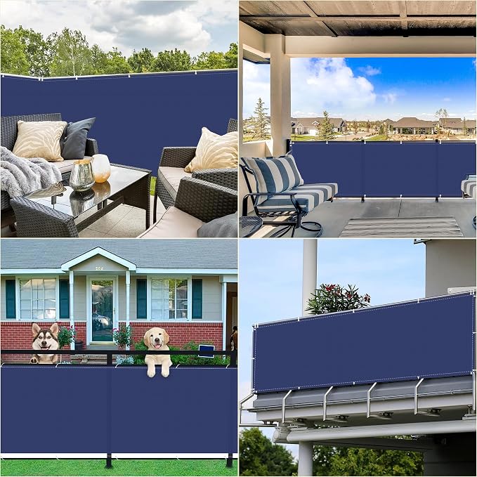 Outdoor Privacy Screen 3.9' x 26.2' UV-Resistant Visibility Reduction, Patio