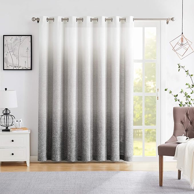 Ombre Light Filtering Door Curtain 100" Extra Wide Gradient Print on Rayon