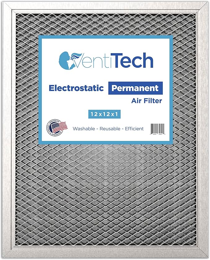 12x12x1 Washable Electrostatic Air Filter. Reusable HVAC & Furnace Air Filter
