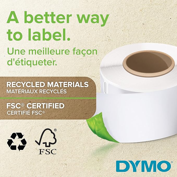 DYMO LW Durable Industrial Labels for LabelWriter Label Printers, White Poly, 1” x 3-1/2”, 2 Rolls of 350 (700 Total)