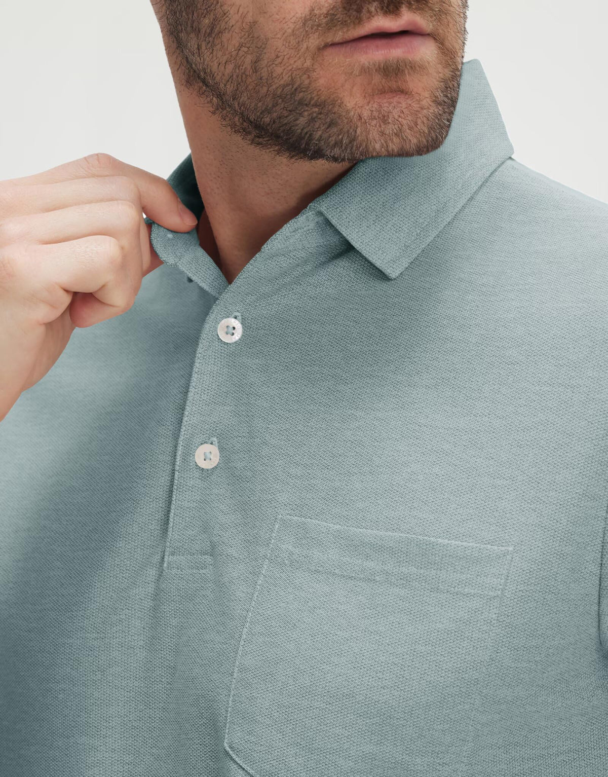 M MAELREG Golf Shirts for Men Short Sleeve Performance Quick Dry Fit Heather Designed Business Polo Shirts for Men Grey Blue