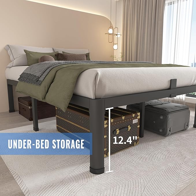MAF 14 Inch Twin XL Metal Platform Bed Frames with Round Corner Legs, 3000 LBS Heavy Duty Steel Slats Support, Noise Free, No Box Spring Needed, Easy Assembly