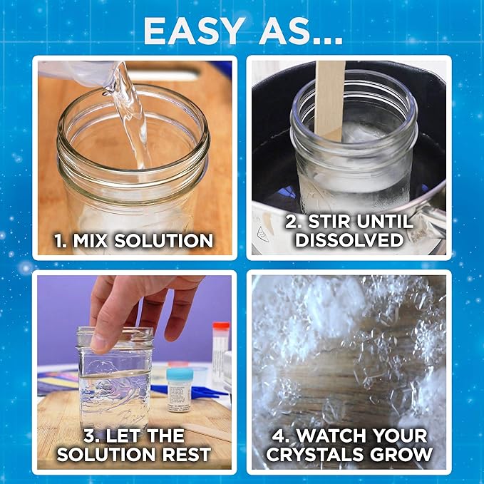 Thames & Kosmos Crystal Growing | STEM Experiment Kit | Grow Dozens of Dazzling, Colorful Crystals! | Learn about Crystallization & Conduct Classic Science Experiments | Make Crystal Geodes | Ages 10+
