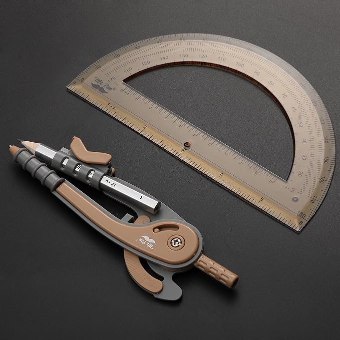 Mr. Pen- Compass and Protractor Set, Math Compass for Geometry and Drawing