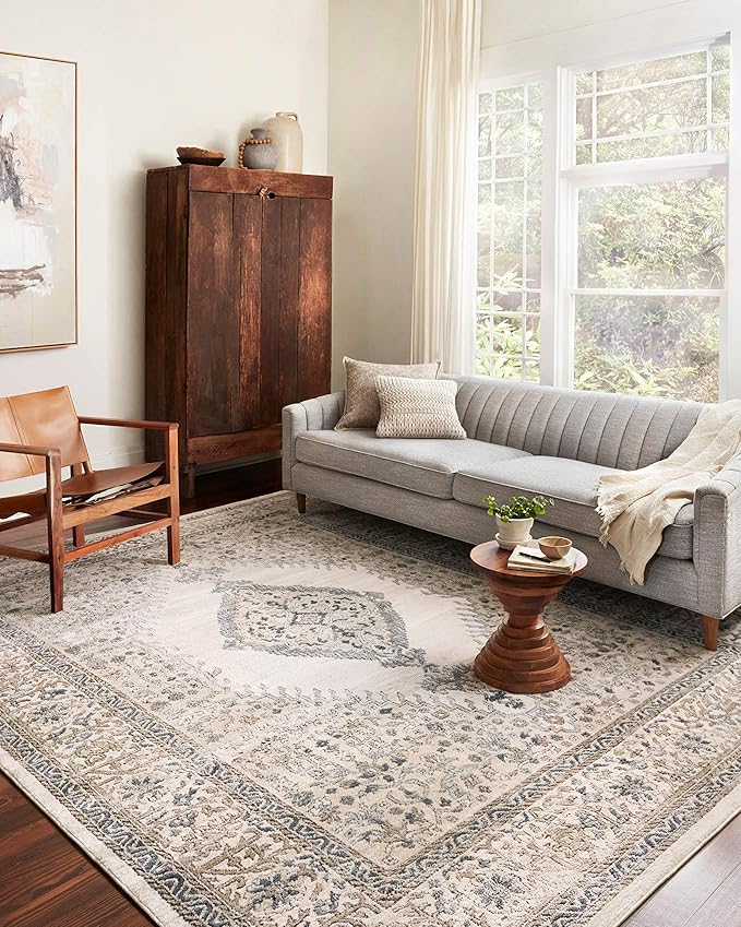 Loloi Teagan Collection TEA-02 Oatmeal/Ivory 2'-8" x 13' Runner Rug, Large, Soft Neutral Rug, High-Traffic for Living Room, Bedroom, Home Office, Dining Area
