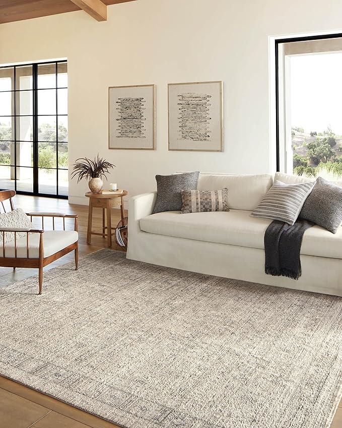 Loloi Amber Lewis Alie Collection ALE-03 Taupe/Dove 5'-3'' x 5'-3'', .13'' Pile Height, Round Area Rug