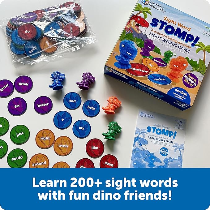 Learning Resources Sight Word Stomp! - Alphabet Toys, Phonics Flash Cards, Classroom Board Games, ABC Homeschool, Reading Manipulatives, Gifts for Boys and Girls, Visual Vocabulary