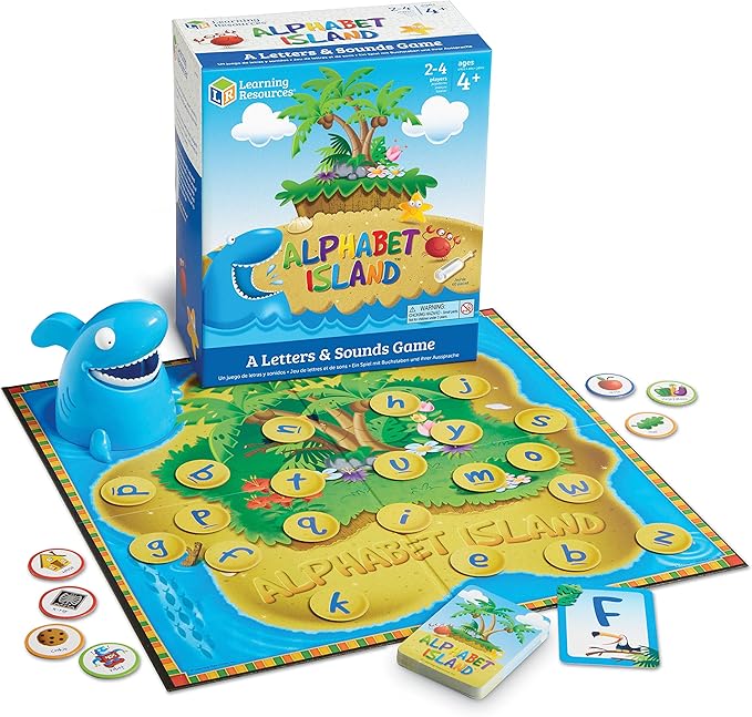 Learning Resources Alphabet Island a Letter & Sounds Game - Montessori ABC Toys, Learn to Read, Phonics for Toddler , Writing Practice, Board Game, Homeschool Supplies, Educational Activity