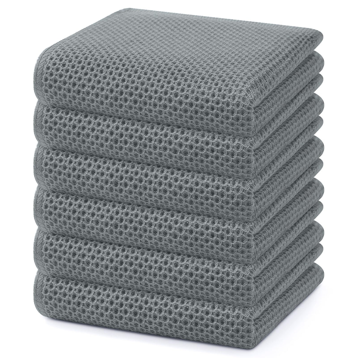 Homaxy 100% Cotton Waffle Weave Kitchen Dish Cloths, Ultra Soft Absorbent Quick Drying Dish Towels, 12 x 12 Inches — 12 x 12 - 12 Pack — 13 X 28 - 6 Pack