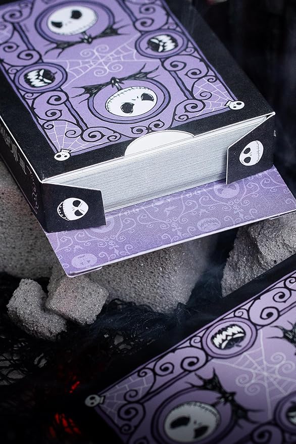 Disney Tim Burton's Nightmare Before Christmas Inspired Playing Cards Featuring Jack Skellington, 1 Deck for Halloween Gifts, Christmas Stocking Stuffers, or Vacation Travel Games