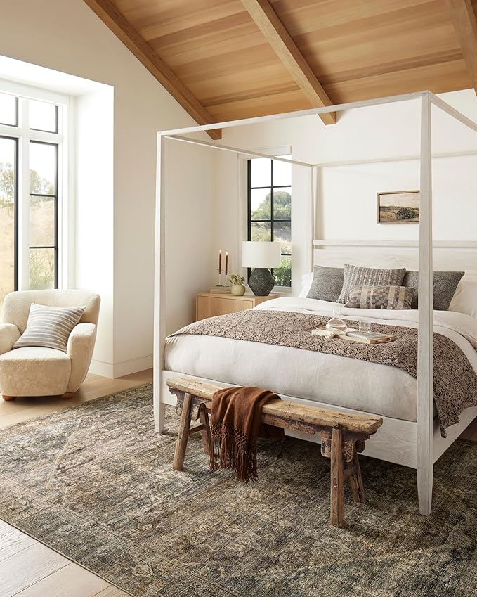 Loloi Amber Lewis Morgan Collection MOG-05 Spice/Lagoon 11'-6" x 14'-6" 38" Thick Area Rug feat. CloudPile Neutral, Room Décor, Vintage Inspired, Livingroom, Bedroom, Dining Area