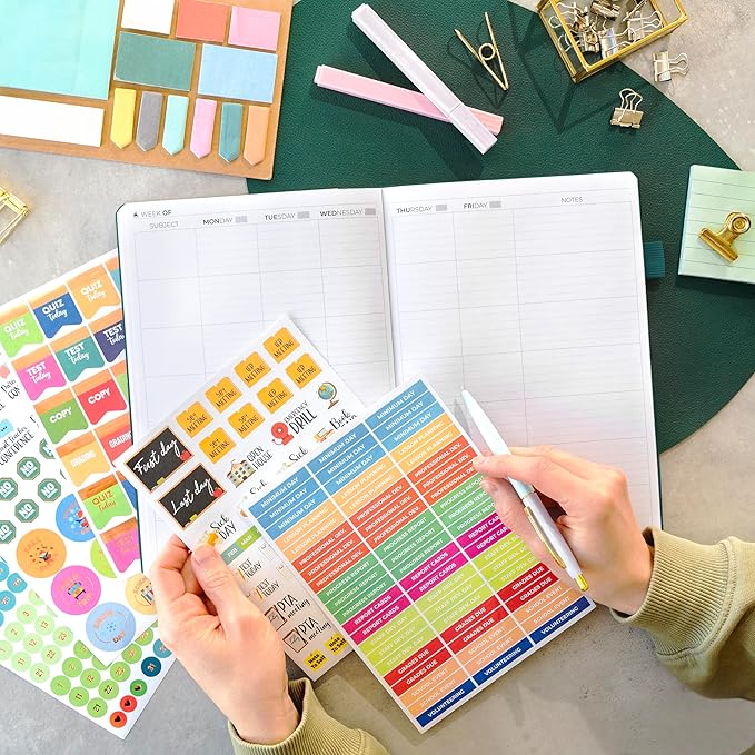 Clever Fox Teacher Planner – School Year Planner with Calendars & Lesson Plans – Teacher Plan Book for Classroom & Homeschool Organization - Undated, 7x10″, Hardcover (Dark Teal)