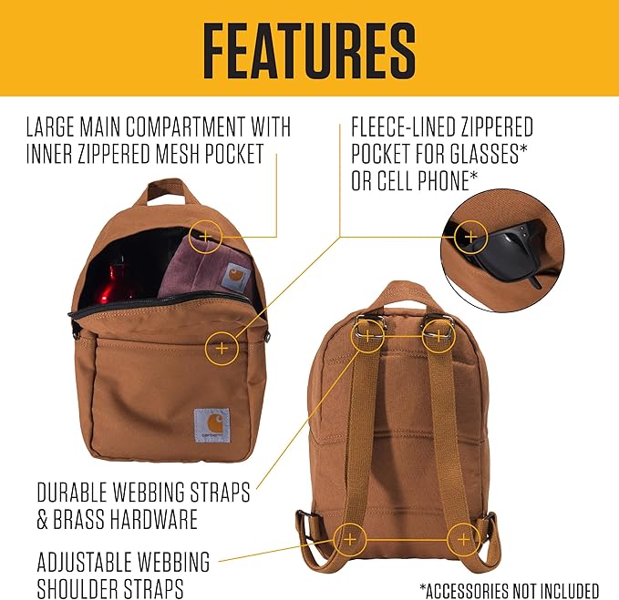 Carhartt Classic Mini Backpack, Durable, Water-Resistant Backpack with Adjustable Shoulder Straps, Blind Duck Camo