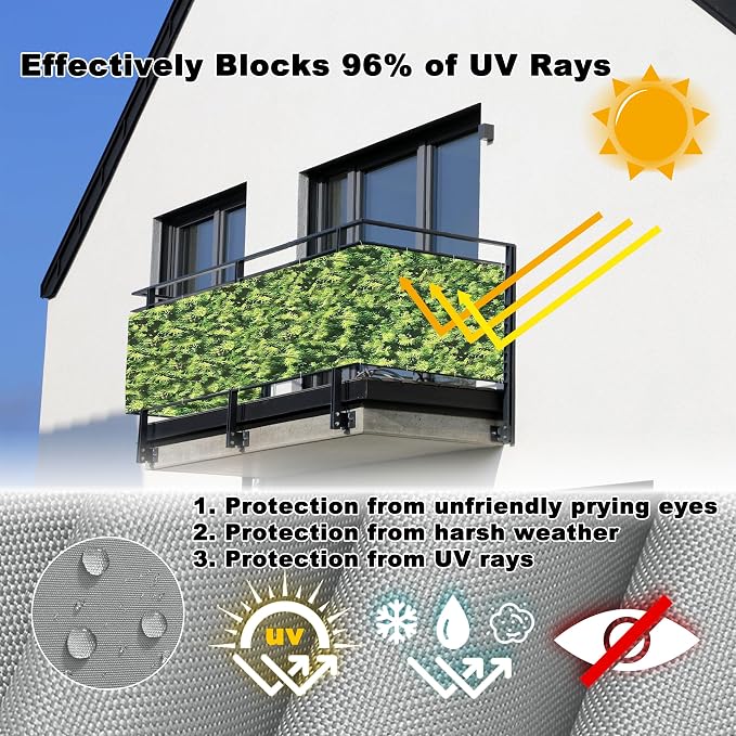 Fence Privacy Screen 9.8' x 39.4' UV Protection 96% Privacy Screen