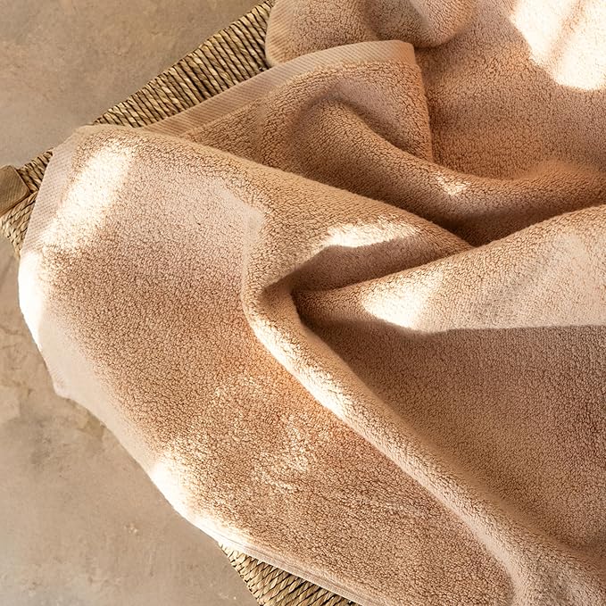 SALBAKOS 100% Turkish Cotton Jumbo Bath Sheet Towel Oversized 40x80 inch | Premium Hotel & Spa Quality, Soft, Absorbent, XL Bath Towels | Made in Turkey (Pack of 1, Taupe, Jumbo Bath Sheet)